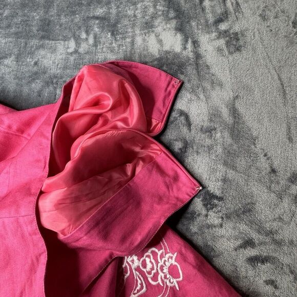 Retro Sz 10 Y2K Hot Pink Prairie Floral Cottage Core Flowy Skirt A Bell Lined - Picture 8 of 13